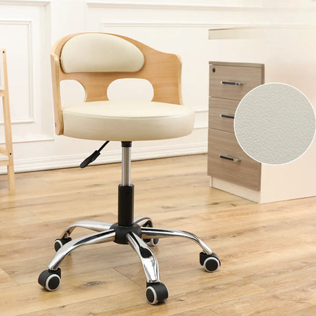 Pneumatic Adjustable Fabric Swivel Sliding Bar Stool Grey Image - 2