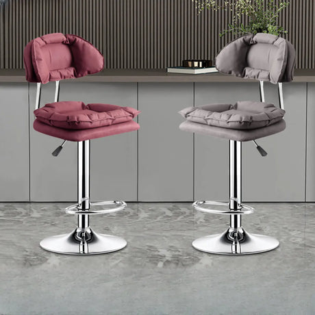 Pneumatic Leather Adjustable Cushion Swivel Bar Stool Image - 1