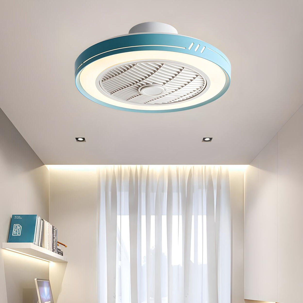 Polished Modern Bladeless LED Ceiling Fan with Light Image - 3