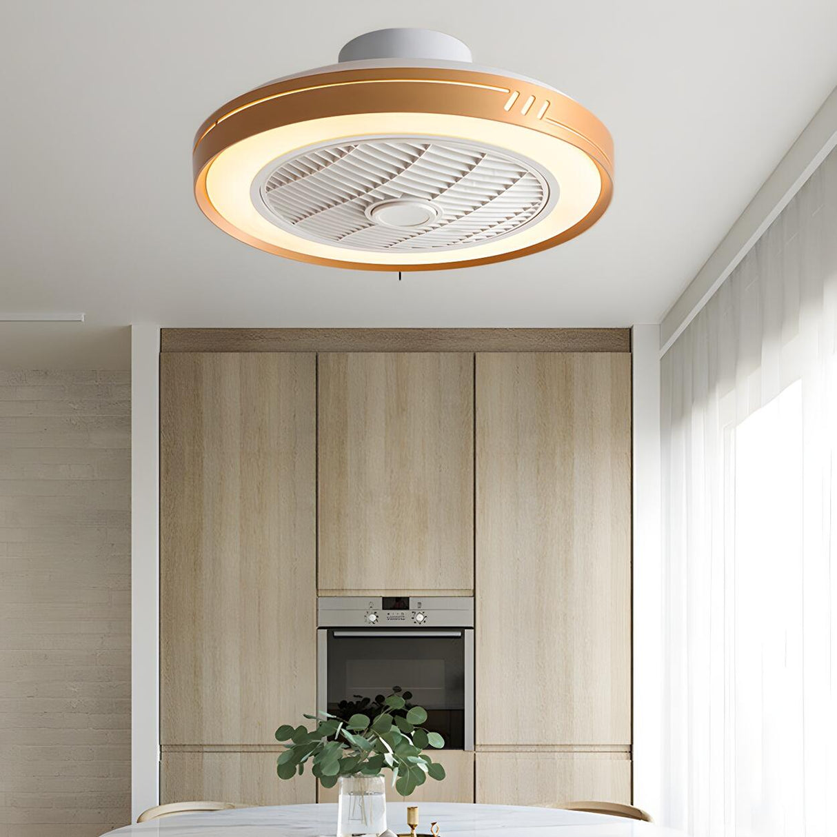 Polished Modern Bladeless LED Ceiling Fan with Light Image - 5