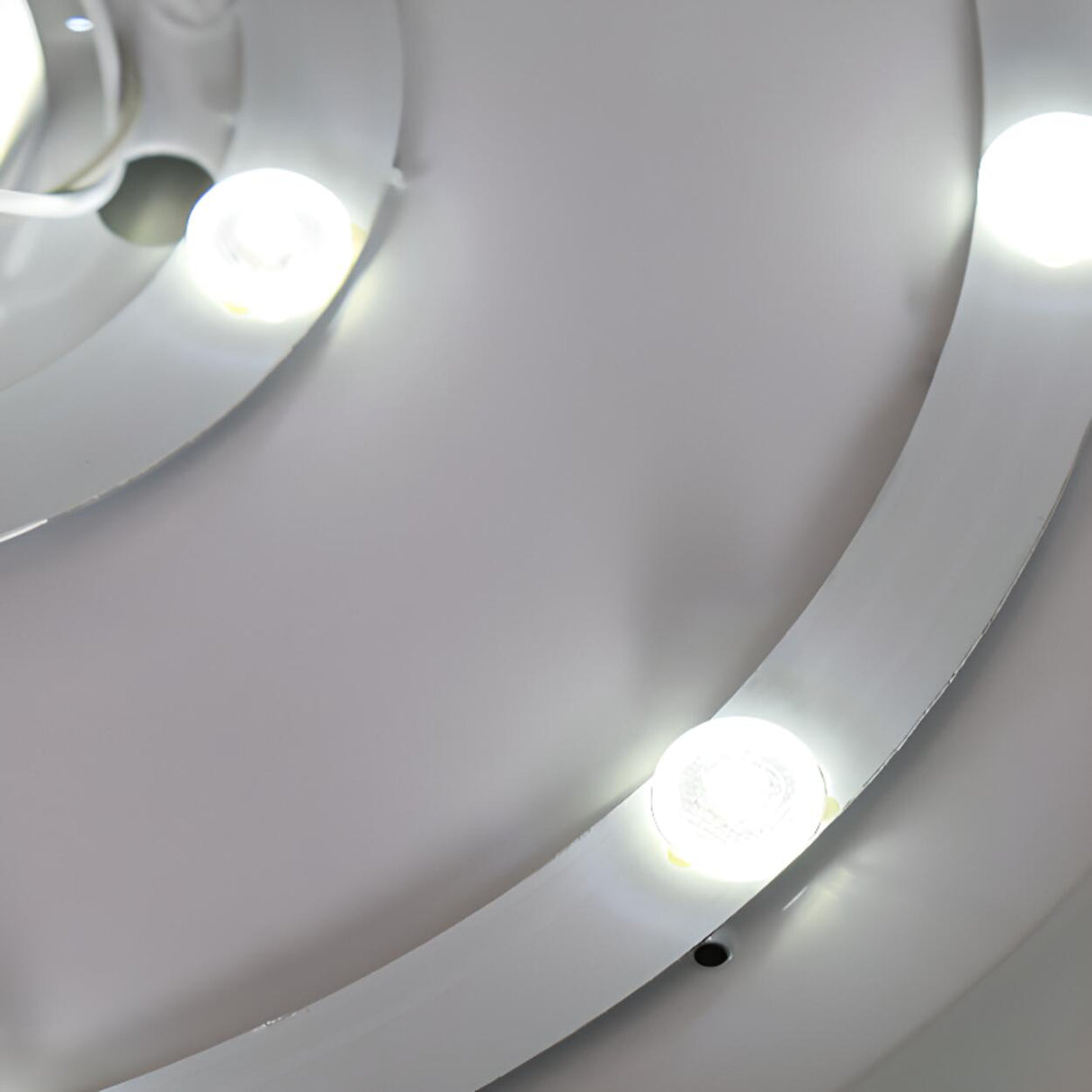 Polygon Symmetrical White Plastic LED Flush Mount Light Image - 13