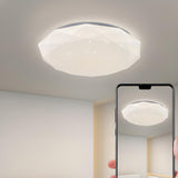 Polygon Symmetrical White Plastic LED Flush Mount Light Image - 14