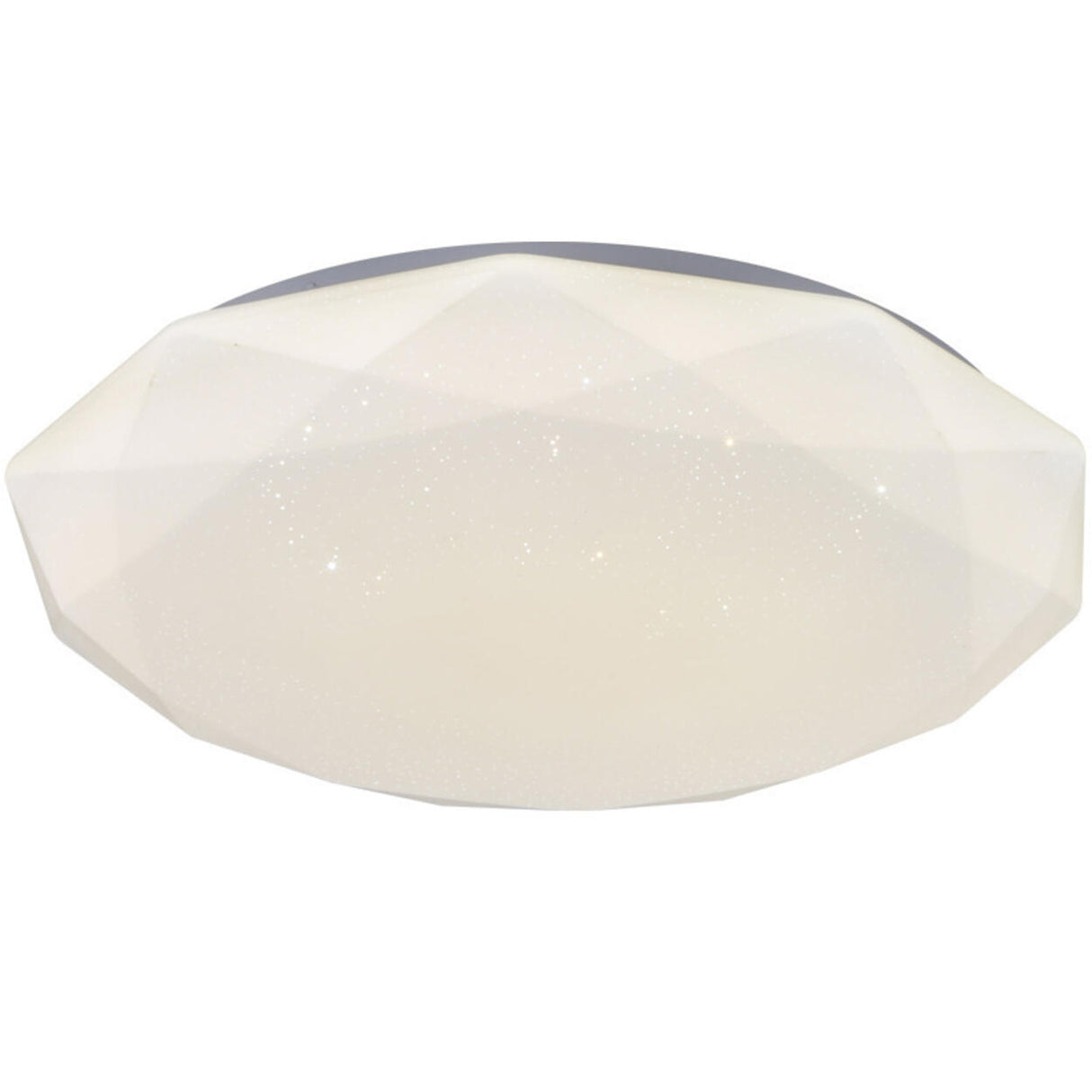 Polygon Symmetrical White Plastic LED Flush Mount Light Image - 5