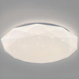 Polygon Symmetrical White Plastic LED Flush Mount Light Image - 6