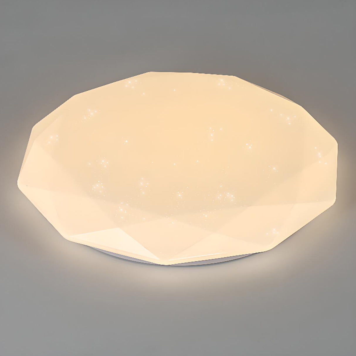 Polygon Symmetrical White Plastic LED Flush Mount Light Image - 9