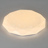 Polygon Symmetrical White Plastic LED Flush Mount Light Image - 9