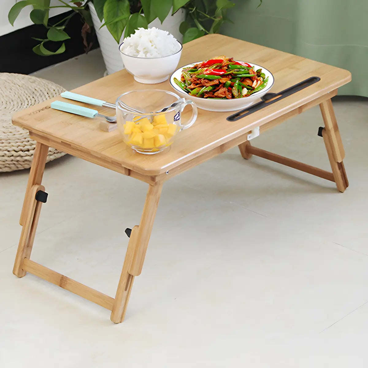 Portable Foldable Adjustable Wood Small Writing Desk Image - 1