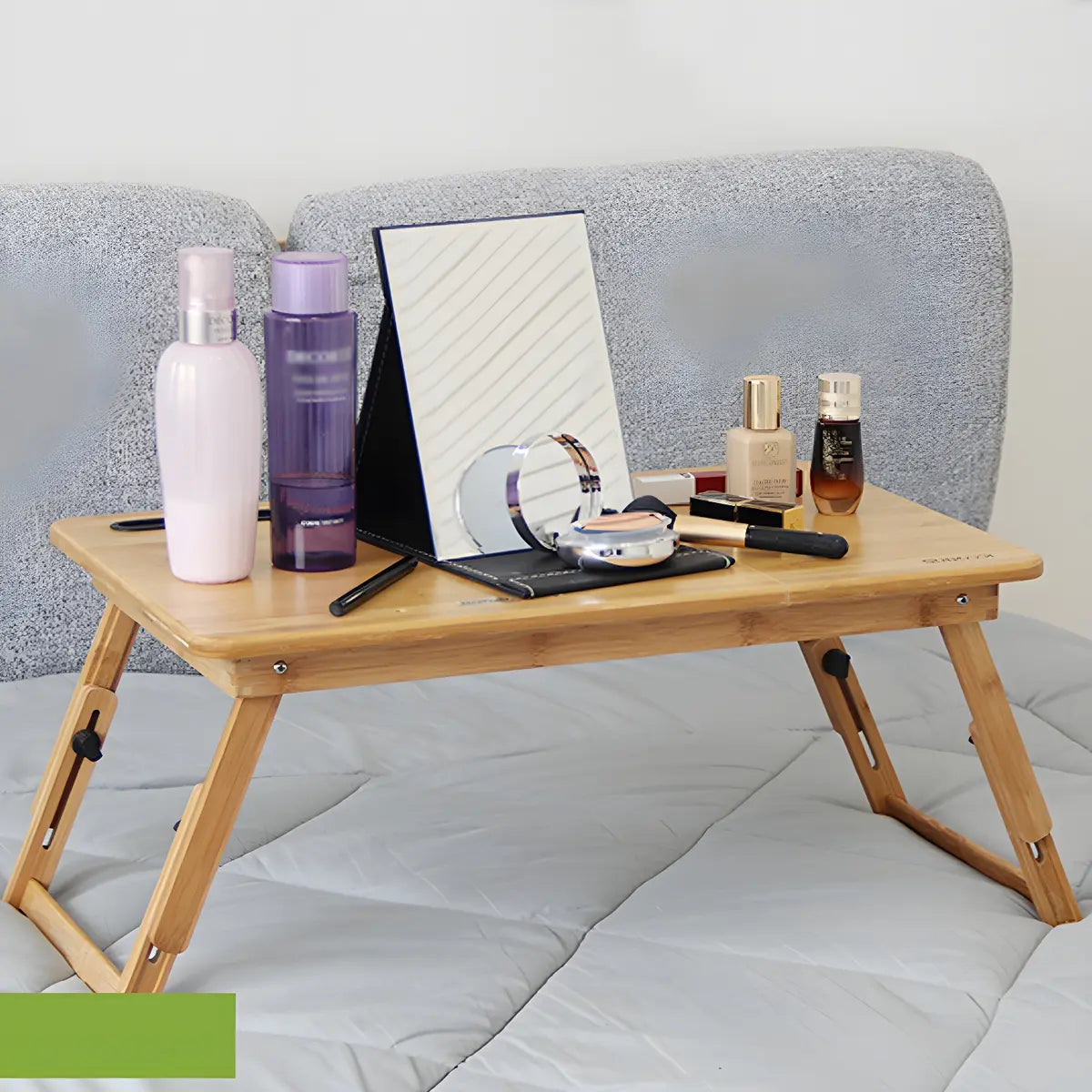 Portable Foldable Adjustable Wood Small Writing Desk Image - 2