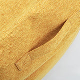 Portable Yellow Medium Square Linen Bean Bag Chair Image - 20