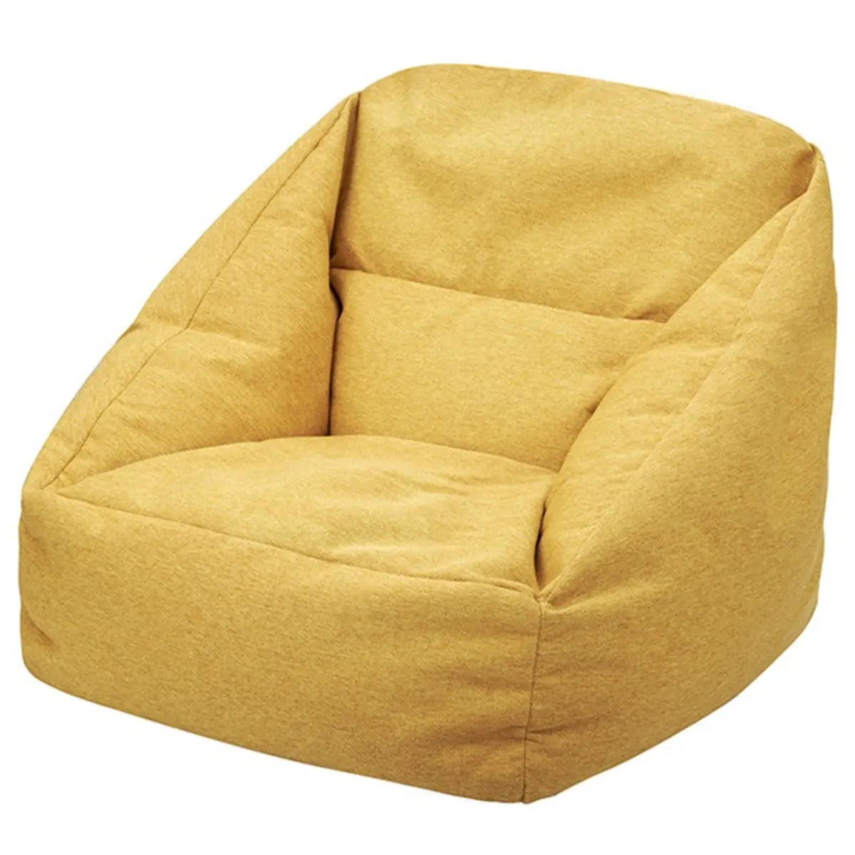 Portable Yellow Medium Square Linen Bean Bag Chair Image - 4