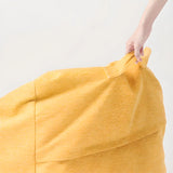 Portable Yellow Medium Square Linen Bean Bag Chair Image - 5