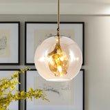 Post Modern Double Glass Globe Bedroom Pendant Chandelier Image - 6