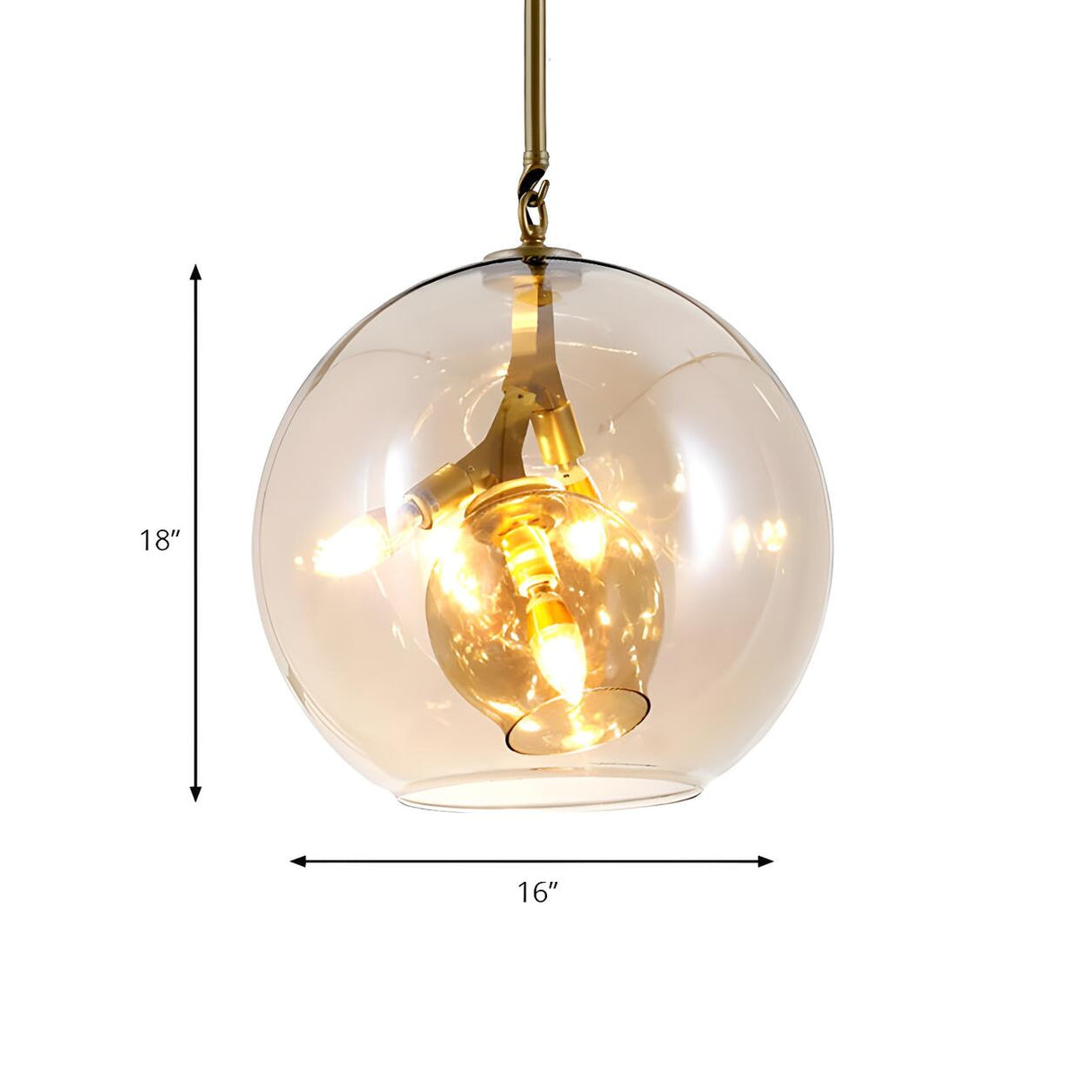 Post Modern Double Glass Globe Bedroom Pendant Chandelier 