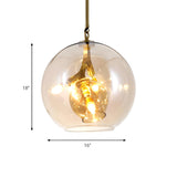 Post Modern Double Glass Globe Bedroom Pendant Chandelier #size