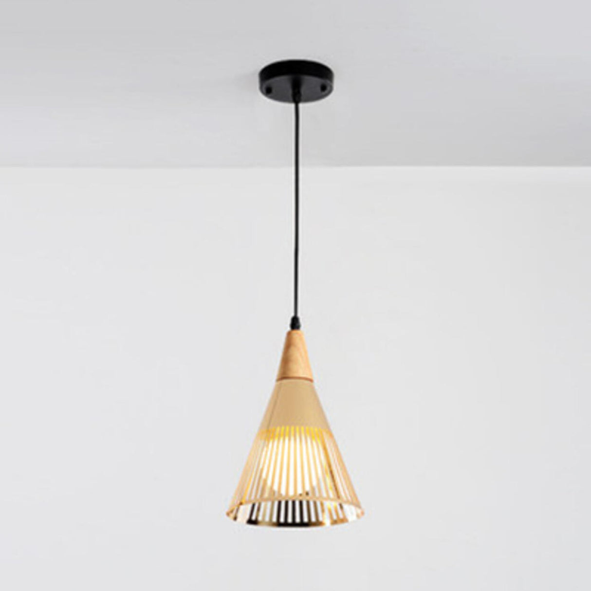 Post Modern Gold Conical Metal Cone Pendant Light Image - 2