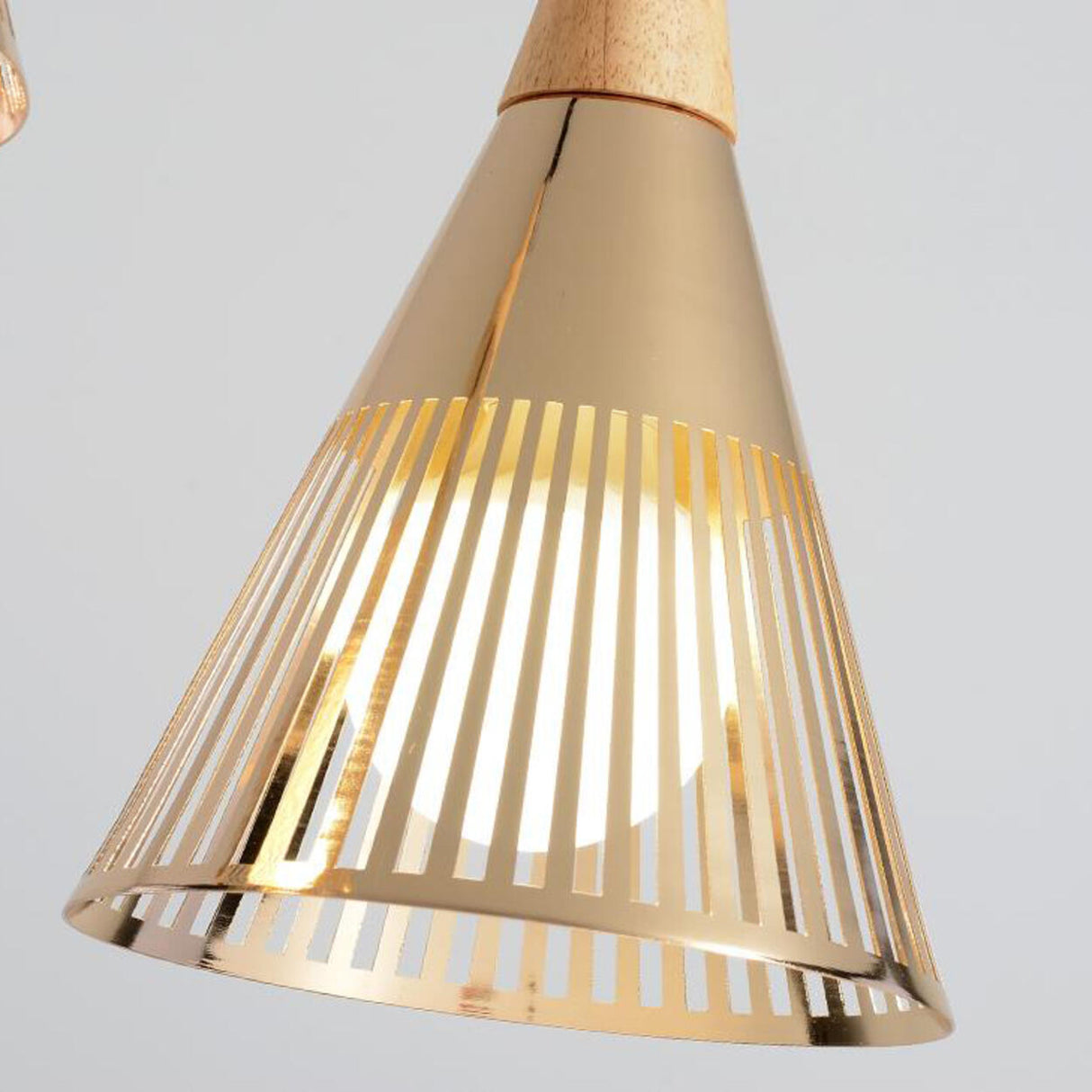 Post Modern Gold Conical Metal Cone Pendant Light Image - 7