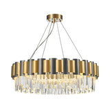 Postmodern Black and Gold Crystal Round Chandelier Image - 3