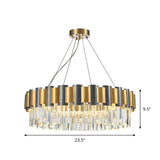 Postmodern Black and Gold Crystal Round Chandelier Image - 4