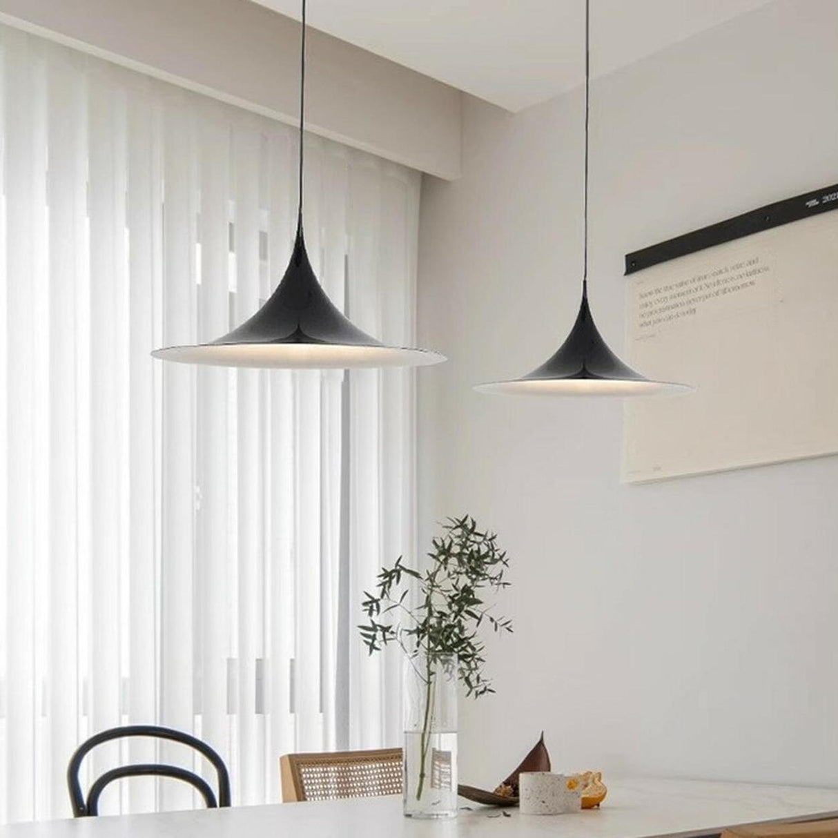 Postmodern Black Cone Aluminium Dining Room Pendant Light Image - 15