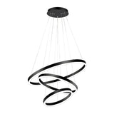 Postmodern Circle Acrylic Living Room Black Tall Chandelier Image - 10