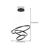 Postmodern Circle Acrylic Living Room Black Tall Chandelier #size