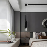 Postmodern Creative Geometric Metal Bedroom Black Chandelier Image - 1