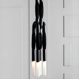 Postmodern Creative Geometric Metal Bedroom Black Chandelier Image - 3