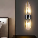 Postmodern Crystal Rod Bedside Up Down Wall Sconce Image - 1