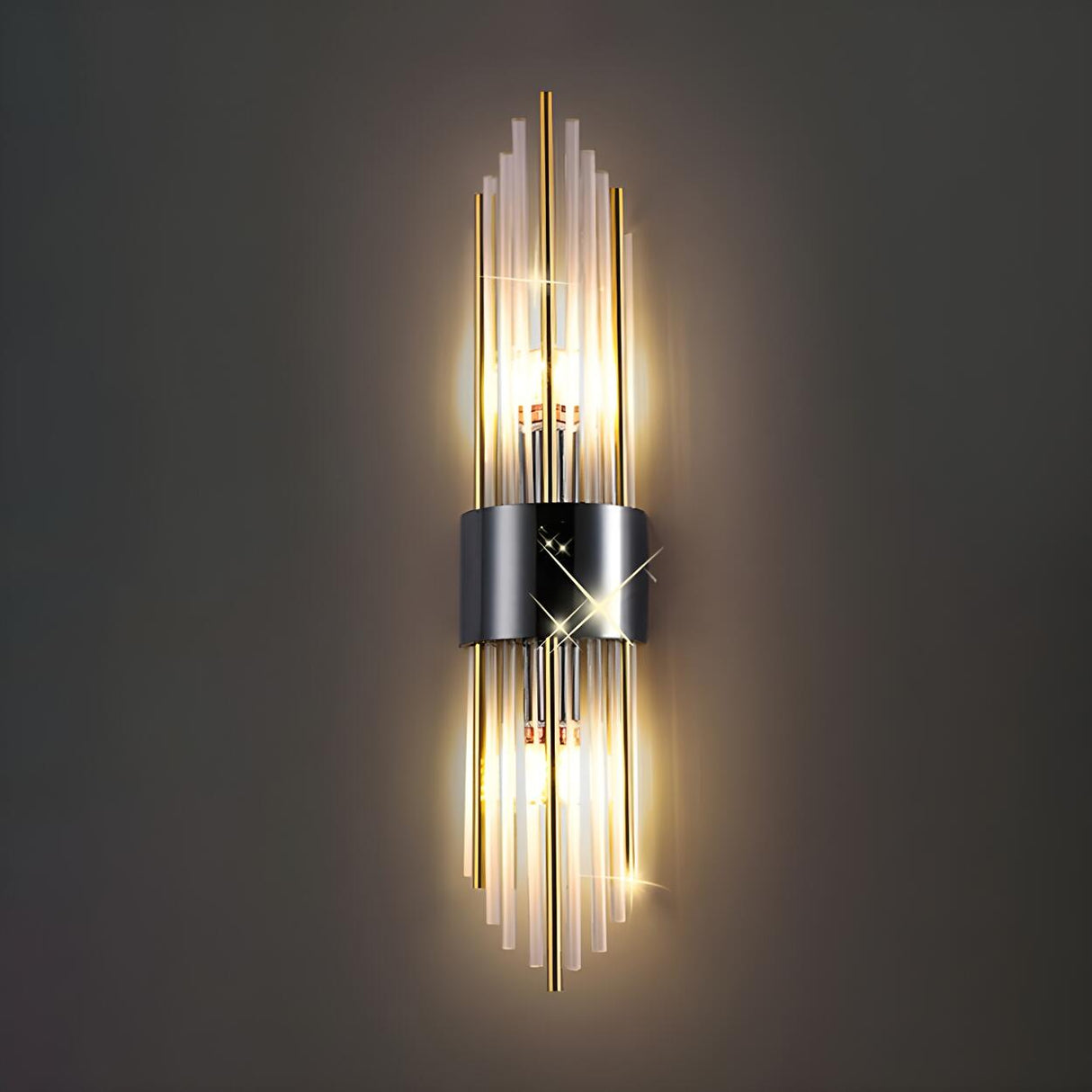 Postmodern Crystal Rod Bedside Up Down Wall Sconce Image - 8