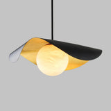 Postmodern Curved Metal Artistic Bedroom Pendant Light Image - 5