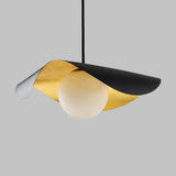 Postmodern Curved Metal Artistic Bedroom Pendant Light Image - 6