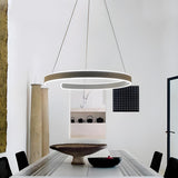 Postmodern Dining Room LED Ring Acrylic Chandelier Image - 1