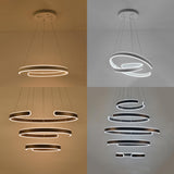 Postmodern Dining Room LED Ring Acrylic Chandelier Image - 13