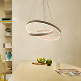 Postmodern Dining Room LED Ring Acrylic Chandelier Image - 4