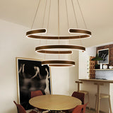 Postmodern Dining Room LED Ring Acrylic Chandelier Image - 7