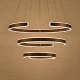 Postmodern Dining Room LED Ring Acrylic Chandelier Image - 8