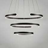 Postmodern Dining Room LED Ring Acrylic Chandelier Image - 9