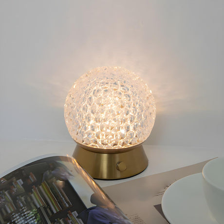 Postmodern Elegant Crystal Sphere Metal Table Lamp Image - 1