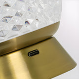 Postmodern Elegant Crystal Sphere Metal Table Lamp Image - 6