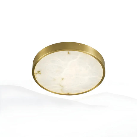 Postmodern Round Alabaster LED Flush Mount Ceiling Light Image - 2