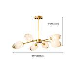 Postmodern Sputnik Metal White Glass Gold Chandelier #size