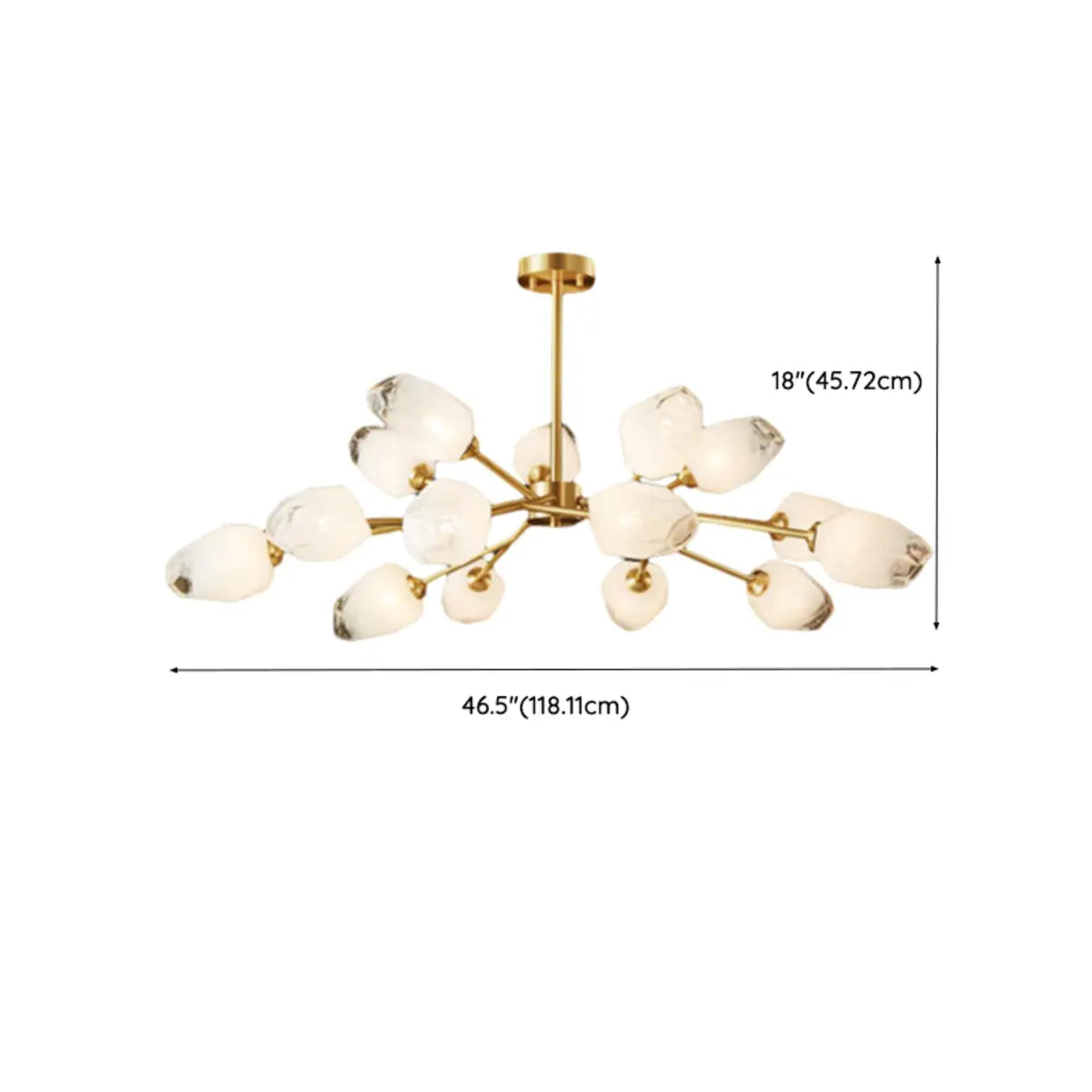 Postmodern Sputnik Metal White Glass Gold Chandelier Image - 16