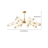 Postmodern Sputnik Metal White Glass Gold Chandelier Image - 16