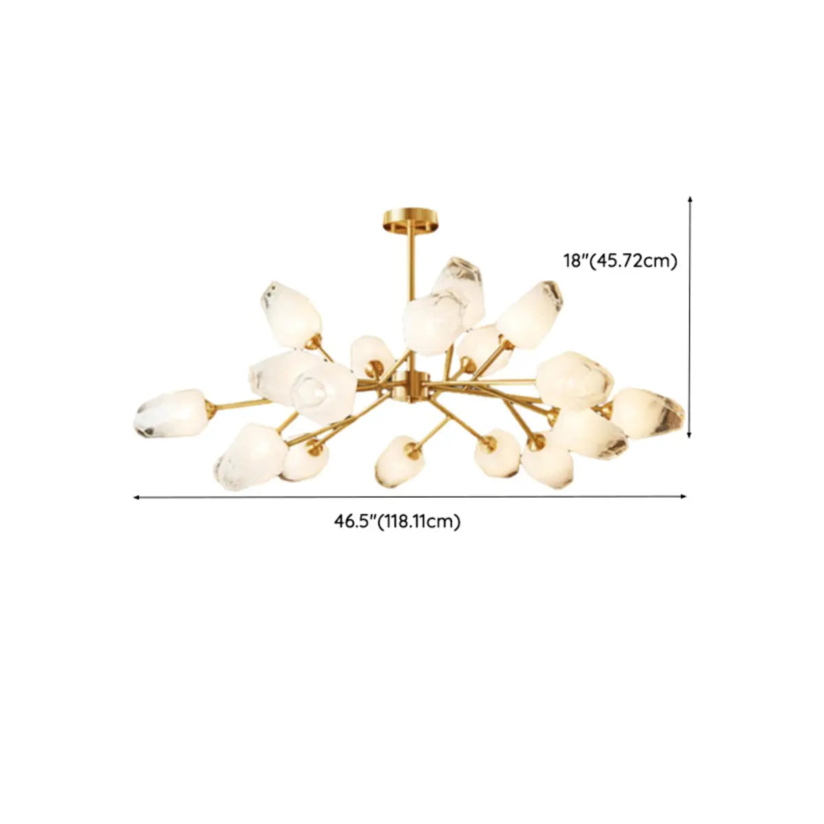 Postmodern Sputnik Metal White Glass Gold Chandelier Image - 17