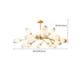 Postmodern Sputnik Metal White Glass Gold Chandelier Image - 17