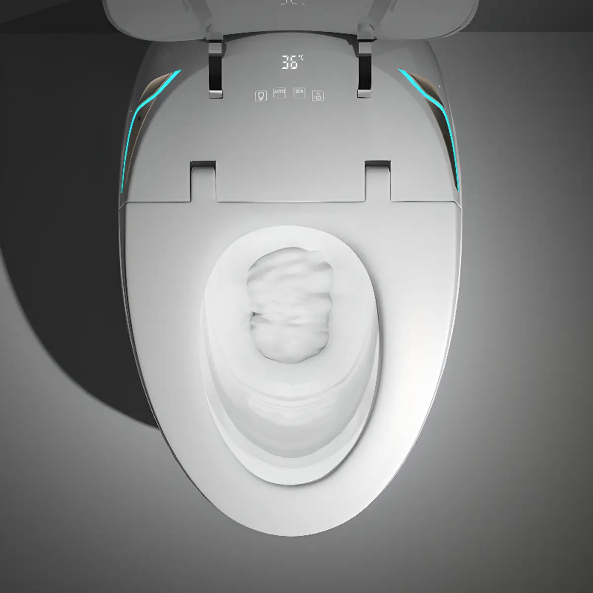 Power Assisted Flushing Smart Elongated Ceramic Toilet Image - 5