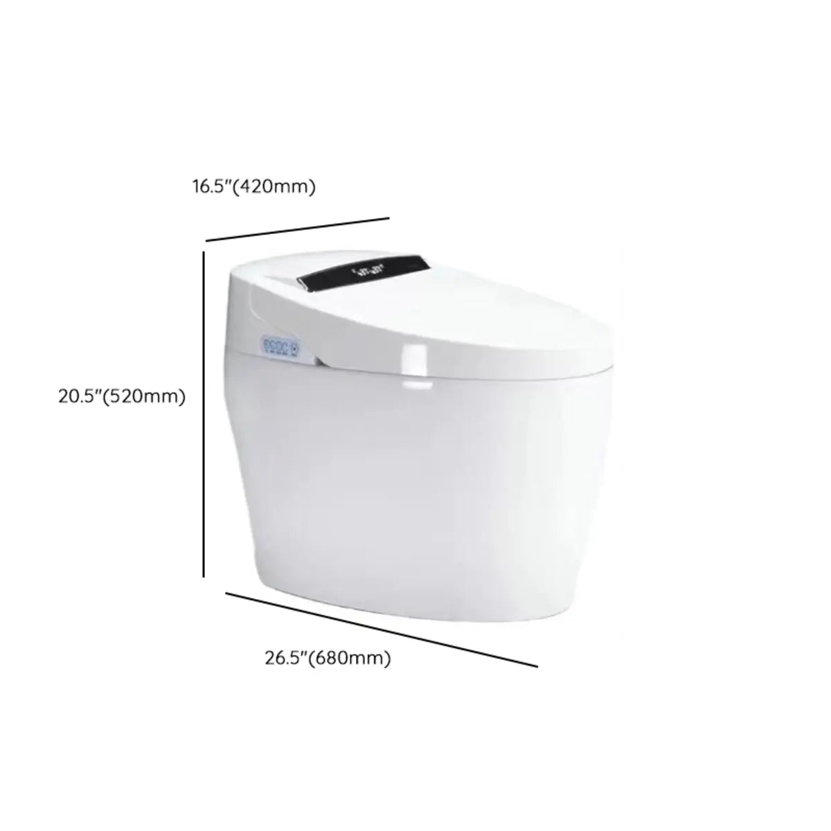 Power Assisted Flushing Smart Elongated One-Piece Toilet 