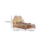 Princess-Themed Paw Upholstered Wood Kids Bed for Girl Image - 13