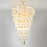 Prismatic Crystal Tiered Adjustable Height Foyer Chandelier Image - 10