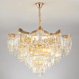 Prismatic Crystal Tiered Adjustable Height Foyer Chandelier Image - 5